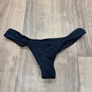 L*Space Womens Bikini Hipster Bottom Swim Suit Scrunch Butt Solid Black Size XS
